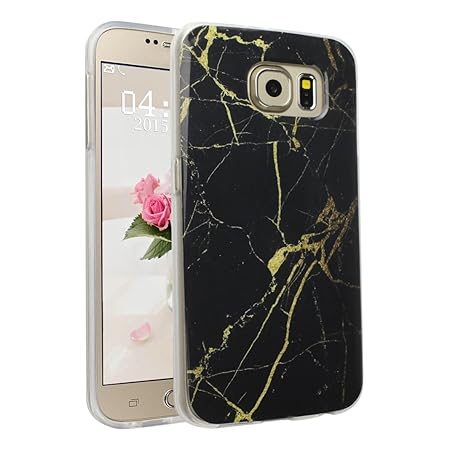 Handyhülle für Samsung Galaxy S6, Asnlove Ultra Dünn TPU Silikon Hülle Case Cover Marmor Motiv mit IMD Schale Backcover Tasch