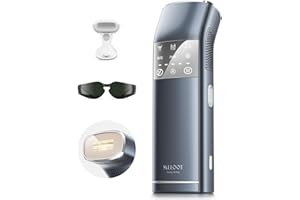 SALLOOT Dual Lights 100W, Quadruple-Pulse IPL Laser Hair Removal, Comfort 16.6 cm² Sapphire Ice-Cooling 35°F, PHR Mode for Stubborn Hair, Effective, Hair Removal Device for Women and Men (Blue Grey)