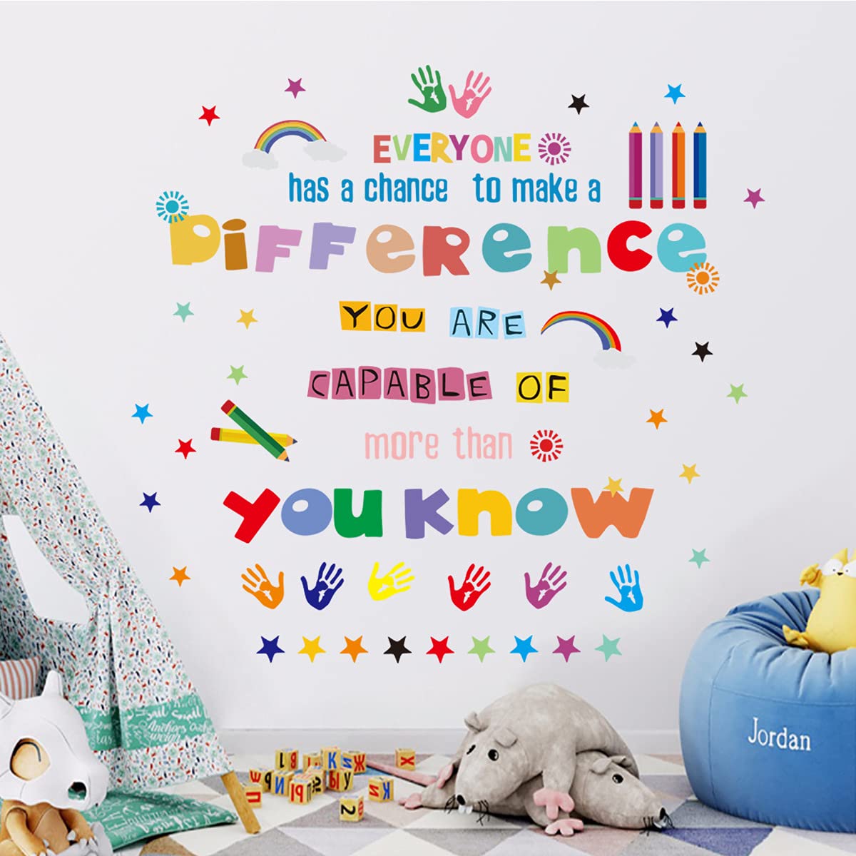 MEFUNY Vinyl Wall Quotes Stickers Ability Motivation Attitude Inspirational Saying Home Decals Quote Wall Decal for Girls Kids Bedroom Nursery Birthday Party Favor