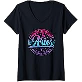 Astrology Sign Aries (Ram):Birthday March 21–April 19 V-Neck T-Shirt