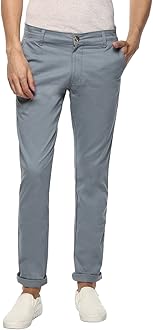Urbano FashionMen's Slim Fit Mid Rise Cotton Casual Chinos Trousers Stretch