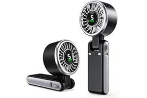 Portable Handheld Fan, 5 Speeds Wind, Battery Operated, Up to 13 Working Hours, Mini Personal Hand Fan Blow Cold Air for Trav