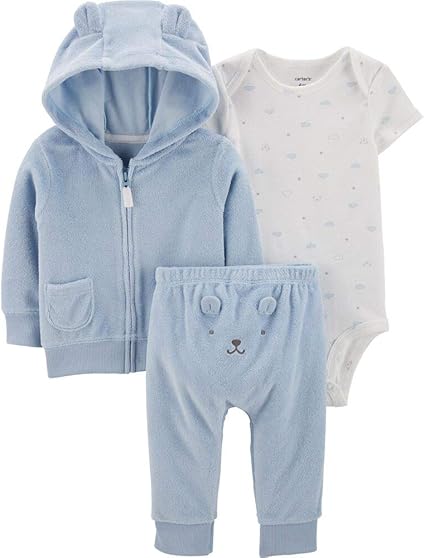 Amazon Co Jp カーターズ Carter S 正規品 長袖 パイル生地 ボーダーパーカー パンツ 半袖ボディスーツ お尻アニマル 服 ファッション小物