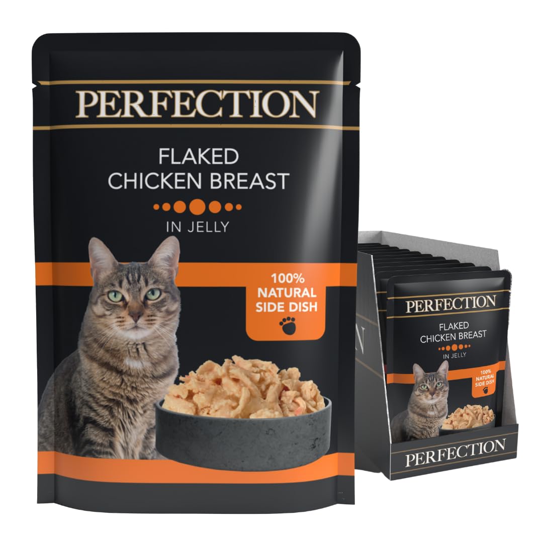 HiLife Perfection Adult Wet Cat Food, Flaked Chicken Breast in Jelly, Grain Free & Made With 100% Natural Ingredients (18 Pouches x 70g)