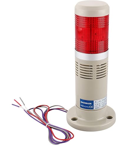 Othmro Industrial Signal Tower Light – 220V 3W Green Always-On Warning Light With No Sound, Plastic Construction, Easy Mount
