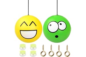 Juyeer Garage Parking Aid for Cars (2 Pack) - Worry Free Parking with This Garage Stopper Ball - High Visibility and Easy to Install Parking Assistant for All Garages Emoticon Ball