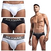 JOCKMAIL 3PCS/PACKS Men Underwear Briefs Cotton Mens Briefs Low Waist Mens Boxer Briefs