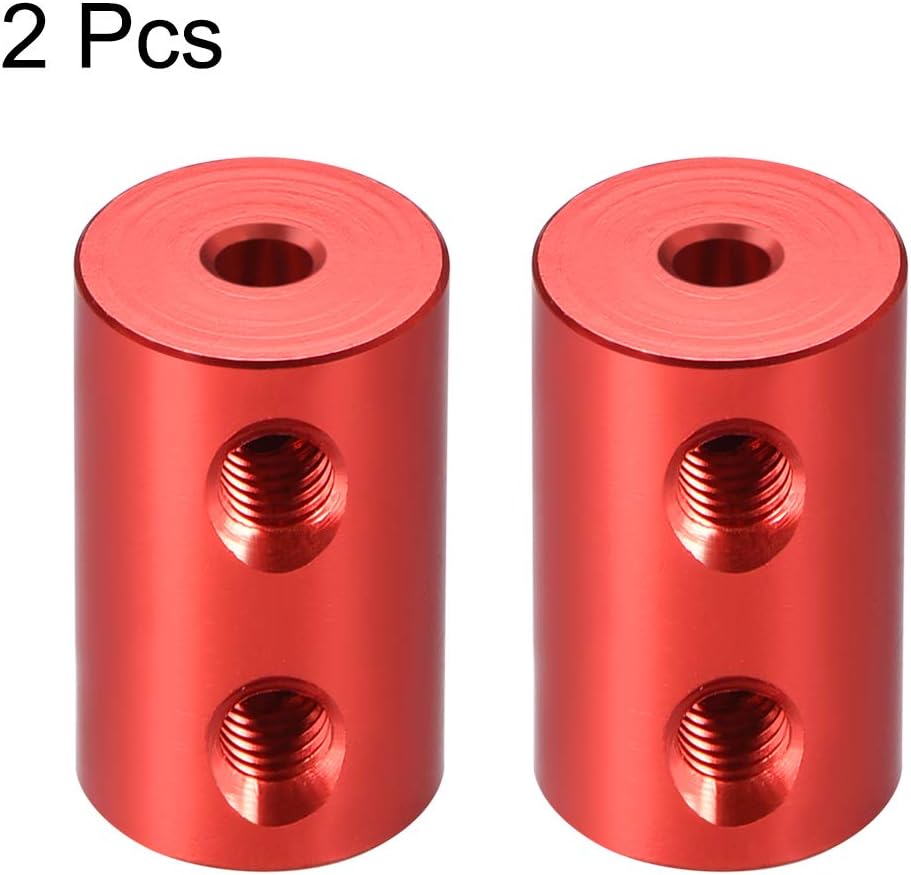 sourcing map 3mm to 3mm Bore Rigid Coupling Set Screw L20XD12 Aluminum Alloy,Shaft Coupler Connector for RC Airplane Boat Motor Accessories,Red,2pcs - Image 3