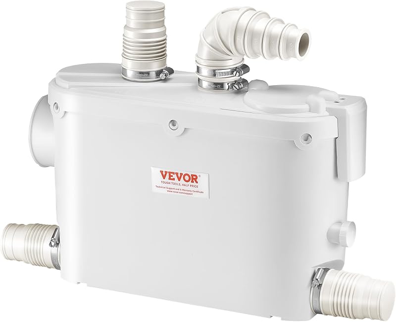 Trituratore WC Scarico Bagno Pompa Trituratore per WC 500W 3 Entrata
