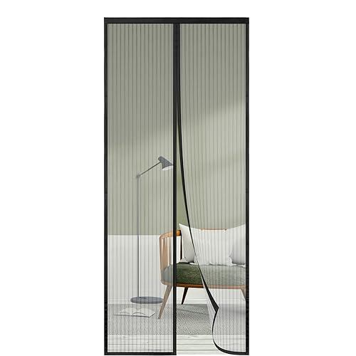 SHA2WEN Magnetic Mosquito Net 85x220, The Latest Mosquito Net Door Window, Black Mosquito Net Available in All Sizes, You Can Stay Away From Mosquitoes and Enjoy Summer