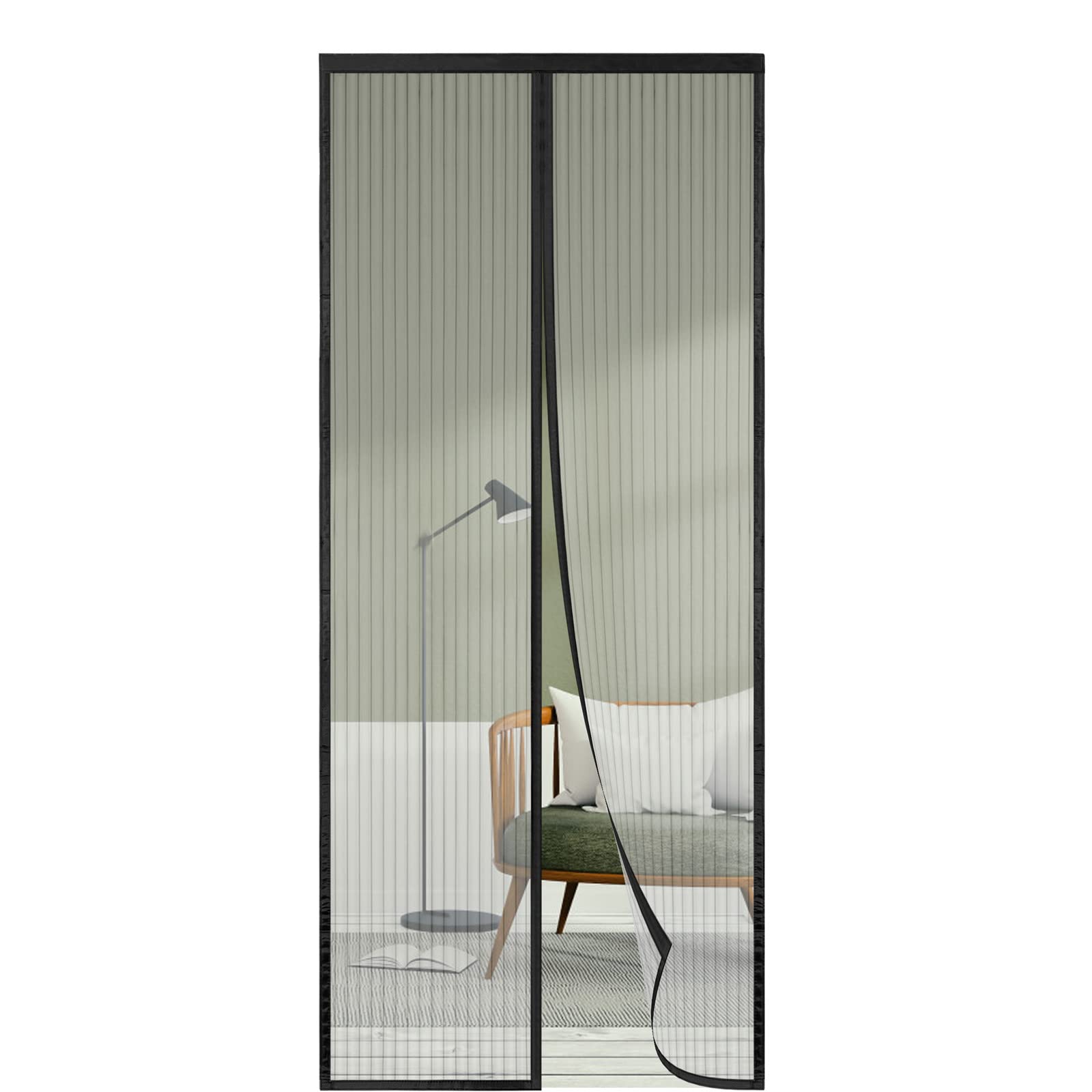 Magnetic Mosquito Net Door 180 x 220, SHA2WEN Mosquito Nets for Doors Black, Enjoy the Good Summer with Family