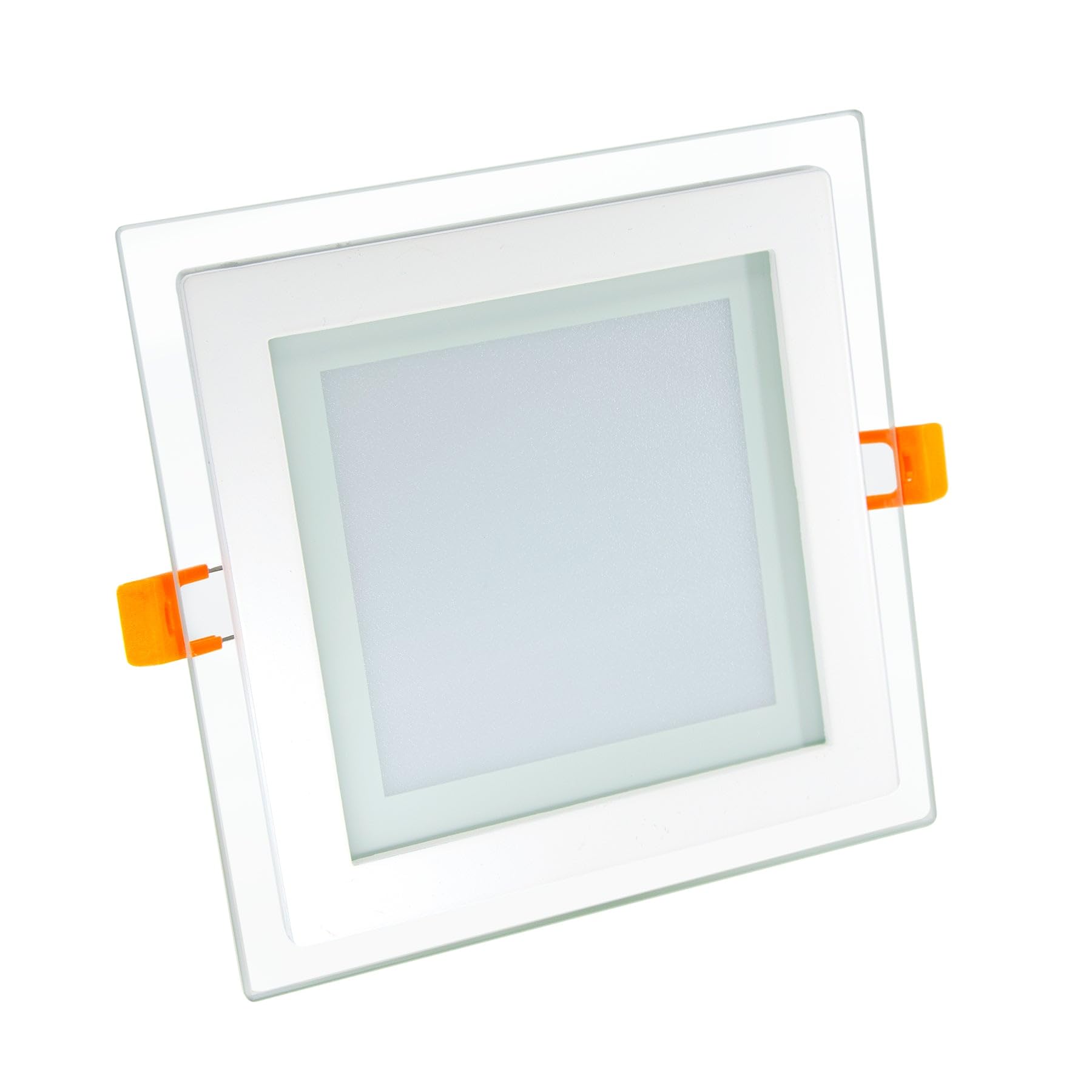 G.W.S® 18W Crystal Glass Edge Square LED Recessed Flat Panel Downlight Ceiling Light Day White (6000K), LED Driver Included
