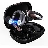 Vitog Wireless Bluetooth 6.0 Earhooks Earbuds, Sport Noise Cancelling Over Ear Waterproof Headphones Wireless Workout Running Open-Ear/in-Ear Earphones with Long Battery Life (Black)