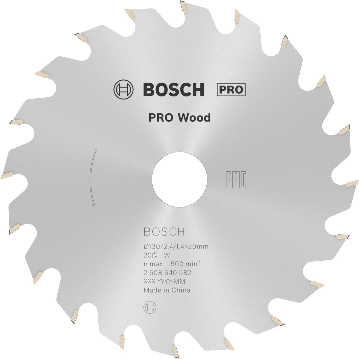 Bosch 1x PRO Wood Circular Saw Blade for Corded Hand-Held Circular Saws (for Softwood, Hardwood, Ø mm, Professional Accessory Hand-Held Circular Saw)