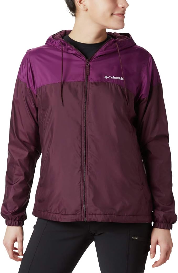 women's columbia flash forward hooded colorblock windbreaker