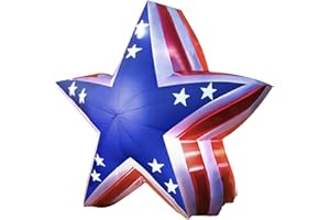 GOODENY Patriotic Inflatable 5.4FT USA Star 4th of July Inflatable Yard Decorations Outdoor Holiday LED Blow up Decor for American Decorations Advertising Business Promotion