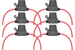 VANTRONIK Waterproof Inline Fuse Holder 6 Pack for Standard Car Fuse, 14 Gauge AWG Wire UL1015,10 Inches Long, Fit for ATO ATC Medium Blade Fuse
