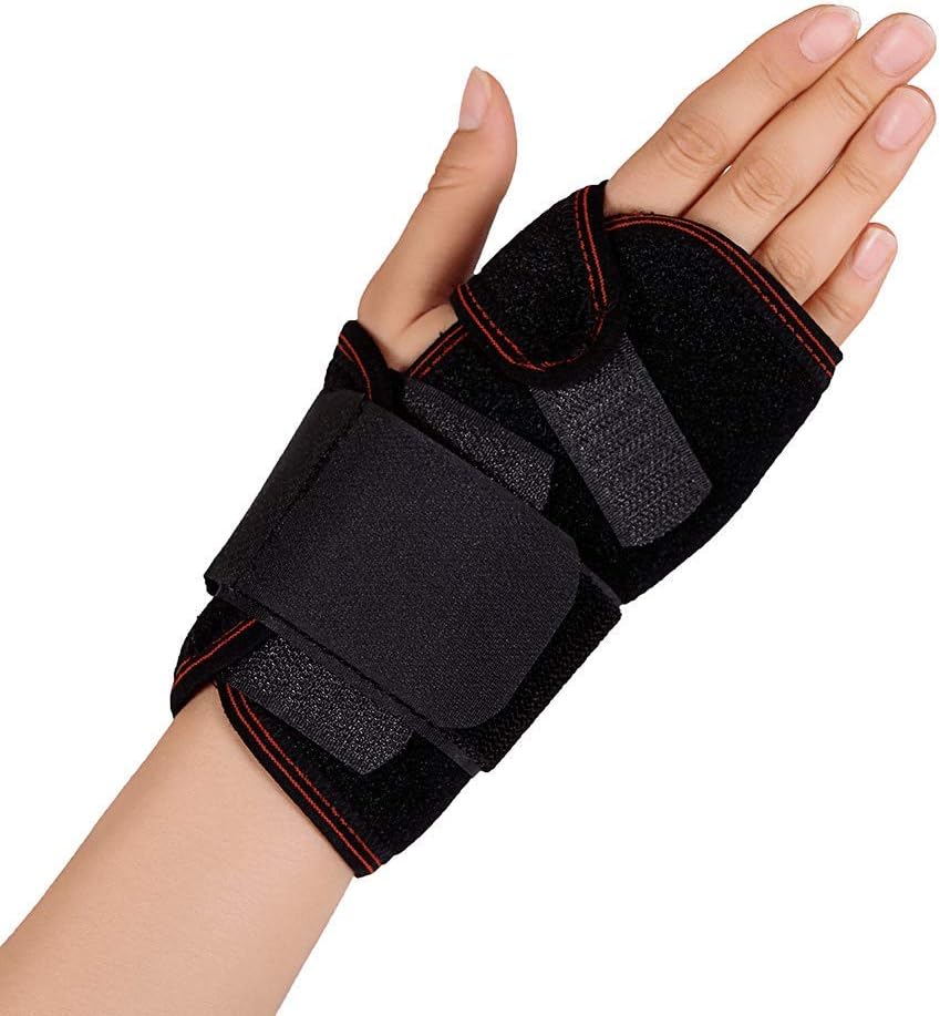 SKUDGEAR Upgraded Wrist Support Brace with Adjustable Removable Strap for Sports Injuries Recovery Arthritis Carpal Tunnel Pain Relief (Right)