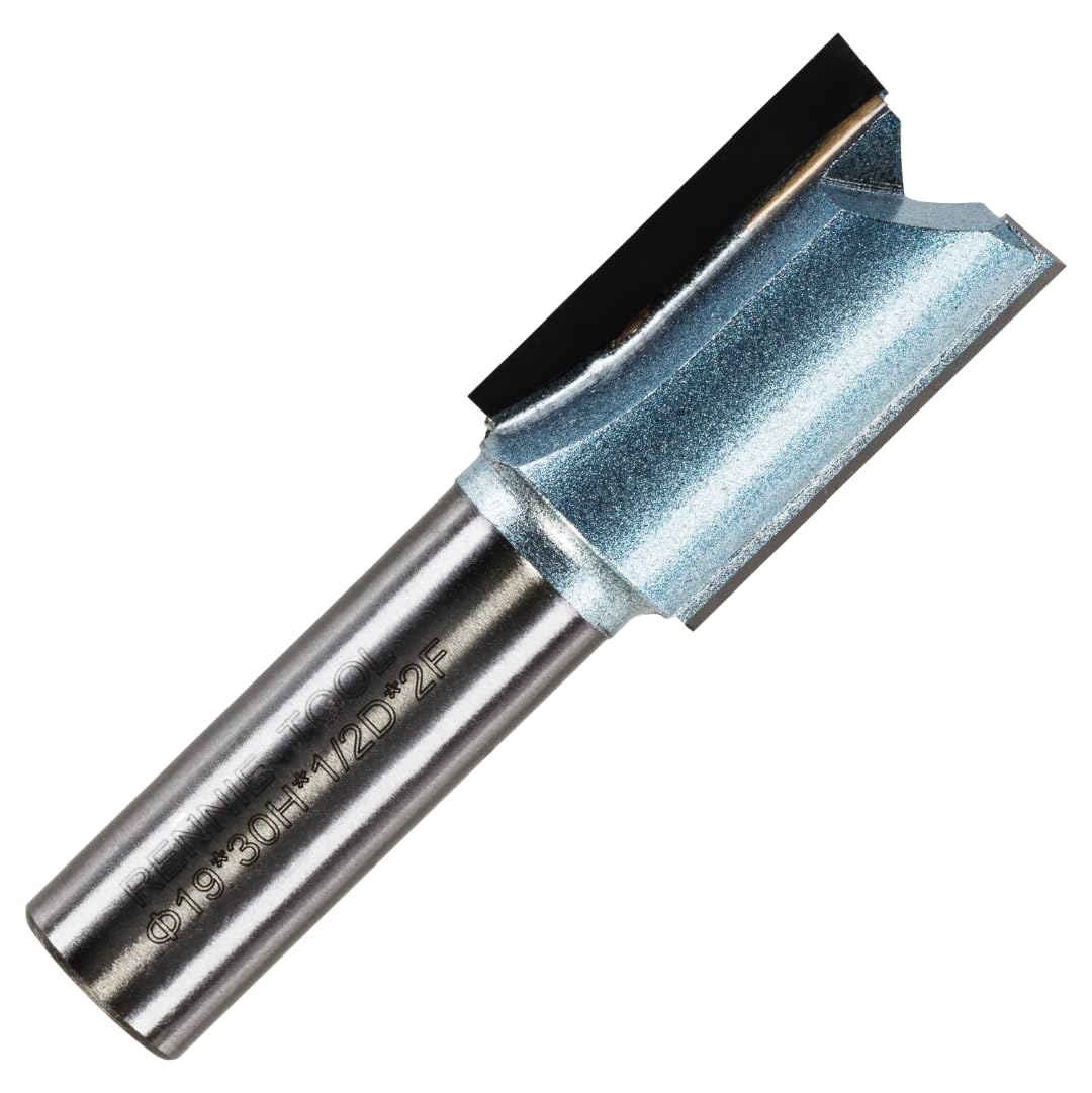 Rennie Tools - 19mm (3/4") Cutting Diameter x 30mm Flute x 1/2" Shank TCT Tipped 2 Flute Straight Router Cutter Bit. Compatible With Makita Trend Festool Hikoki Dewalt Router Etc. 19mm Router Bit