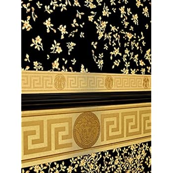 935222 Versace Greek Medusa Motif Gold As Creation Wallpaper