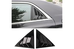 XITER 2PCS ABS Carbon Fibre Racing Style ABS Rear Side Window Louvers Air Vent Scoop Shades Cover Blinds for Honda 7th Accord 2003-2007,Black
