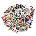Cool Sticker 100pcs Random Music Film Vinyl Skateboard Guitar Travel Case Sticker Door Laptop Luggage Car Bike Bicycle Stickers (200pcs)