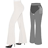 Popilush Womens Dress Pants High Waisted Stretchy Business Casual Work Trousers White