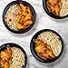 Paksh Novelty Lunch Box Sets/Round Large Food Container with Lid for Meal Prep, Microwaveable, Freezer & Dishwasher Safe, Leak Proof, 24 Ounce, 20 Pack, Black-BK09