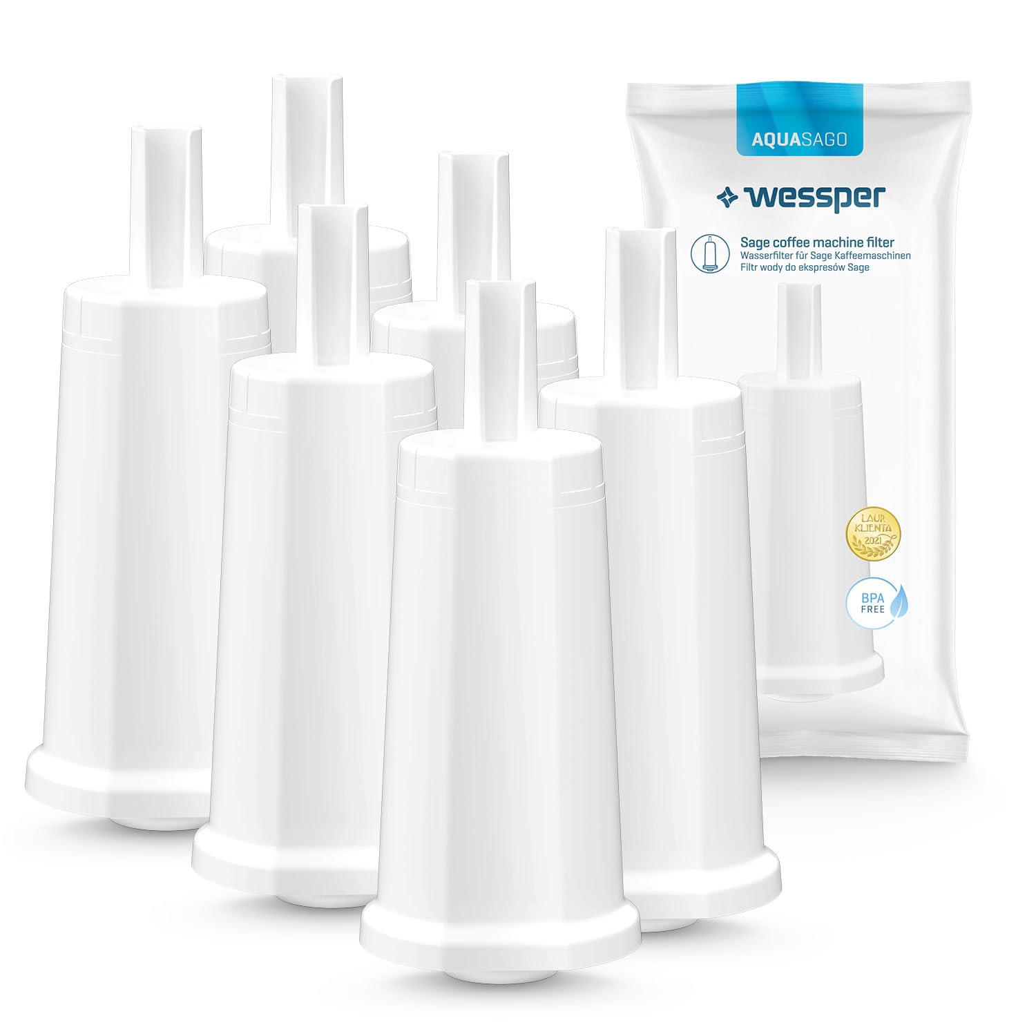 Wessper 6 PCS Water Filter for Sage Coffee Machines | Barista Accessories Replacement for Sage, Barista Express Pro SES008, SES875, SES878, SES880, SES810, SES980, SES990, BES920