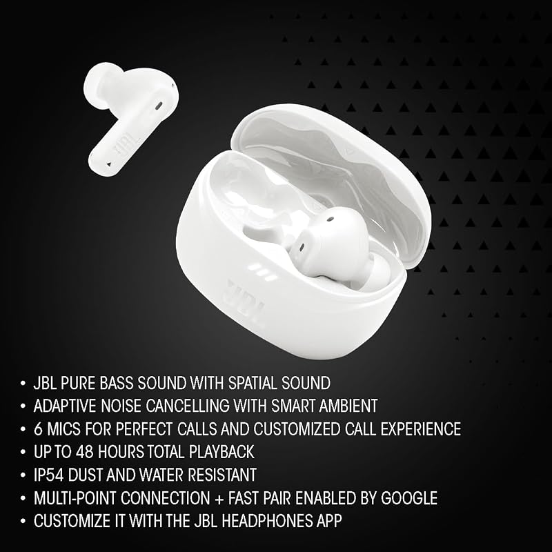 Tune Beam 2, Kabellose Kopfhörer mit Noise-Cancelling, Weiß