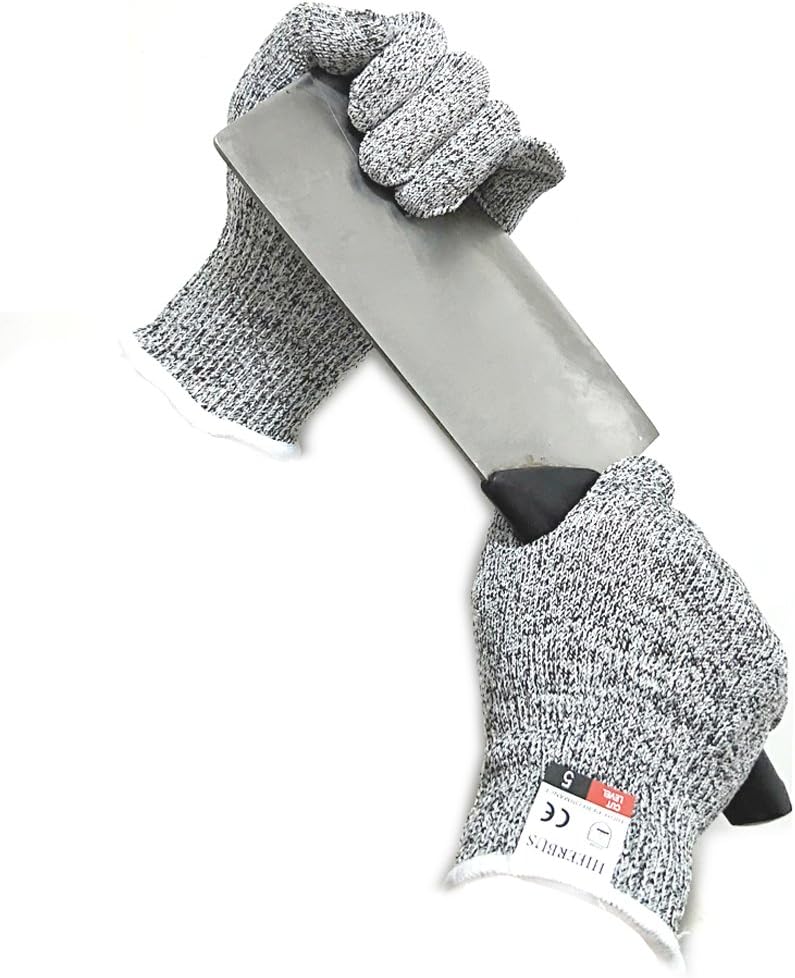 LattoGe Cut Resistant Gloves Carving Kitchen Level 5 Protection Safety Glove Food Grade Soft Highly Elastic for Garden Yard-work,Cutting Knives,Scissors,Peelers,Slicing Machine Washable(Extra Large)