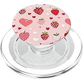 Cute Strawberry Heart Pattern PopSockets PopGrip for MagSafe