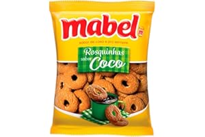 BRAZILIAN CORNER Coconut Cookies Mabel 1.32 Lb | Rosquinhas Sabor Coco Mabel 600g | Fresh & Crunchy Crisp Cookies with Yummy Coconut Flavor | Cookie Snacks for Kids and Adults, Coffee Time and More