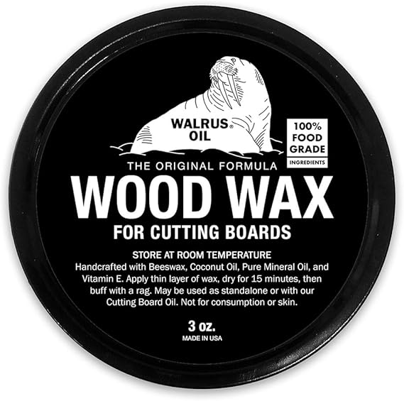 WALRUS OIL - Wood Wax, 3 oz Can, FDA Food-Safe, Cutting Board Wax and