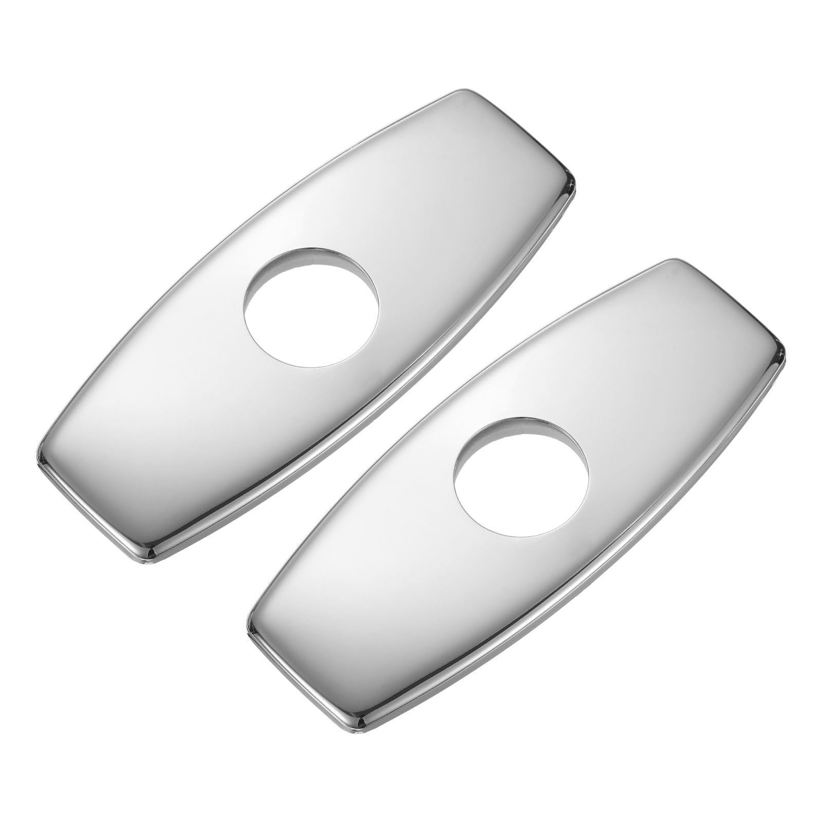 uxcell 2pcs 6 Inch Hole Cover Deck Plate Escutcheon, Stainless Steel Sink Cover Plate for Bathroom or Kitchen Sink Faucet, Round Silver