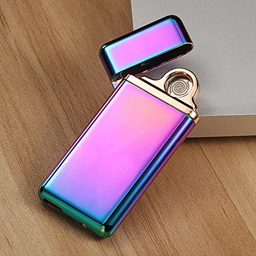 Jobon Electronic Lighter ZB-576 USB Rechargeable Same Slim with iphone6 Smart IC on 7 seconds Automatically Extinguished (Dazzle Color)