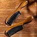 TecUnite 2 Pieces Hair Combs, Wide Tooth Hair Comb and Fine Tooth Hair Brush, Green Sandalwood Buffalo Horn Combs for Women, Men and Girls