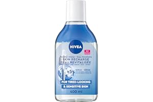 NIVEA Skin Recharge Micellar Water for Tired-Looking and Sensitive Skin, Eyes, Lips and Face Cleanser with Panthenol, Squalan