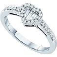 Dazzlingrock Collection 0.50 Carat Diamond Swirl Flower Pendant - Sterling Silver With 18" Chain (1/2 CT Round & Baguette) - View #7