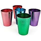 TJ Aluminum Metal Cups Set of 5, 15 oz, Metal Anodized Multi-Colored Red, Purple, Pink, Blue, Green, Party Cup Set, Aluminum Drinking Cups,Great for Parties, Camping, Hot & Cold Beverages