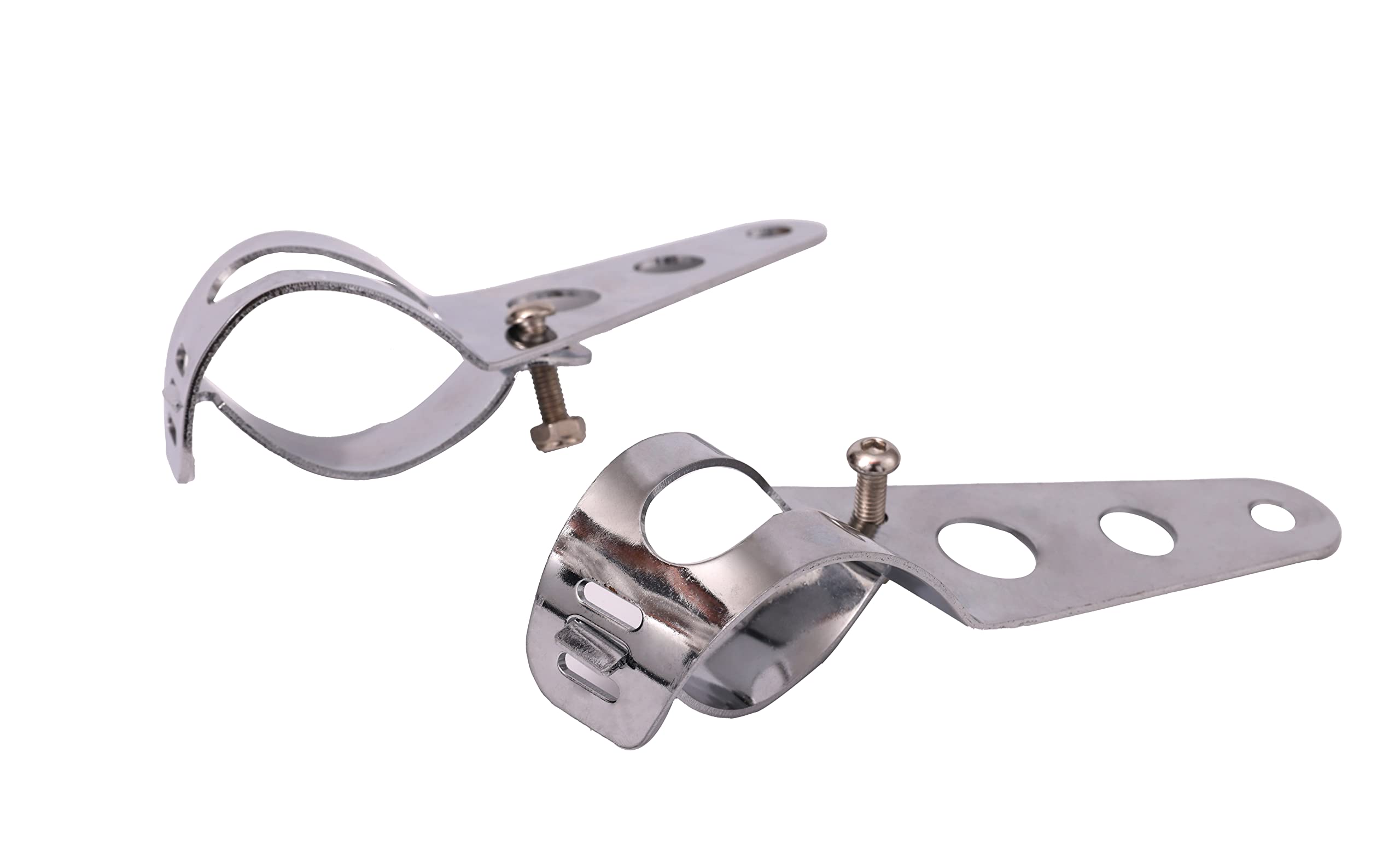 ICTRONIX Universal 31mm-39mm Headlight Head Lamp Mount Brackets Fork Ear For Harely Motorcycle Chopper Cafe Racer Chrome