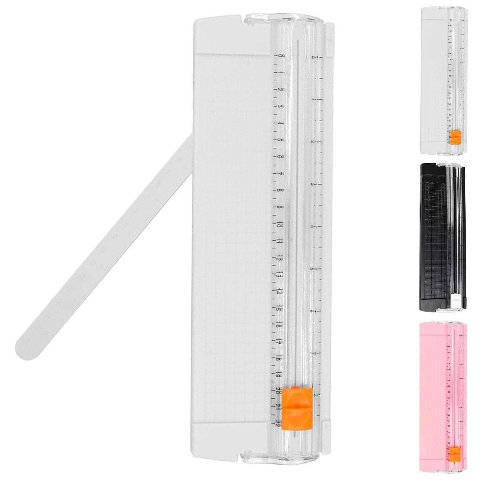 Mini Paper Cutter, Guillotine A4 A5 Paper Trimmer with Automatic Security Safeguard, for Scrapbooking, Labels, Card, Craft Paper and Photos (Color: White)