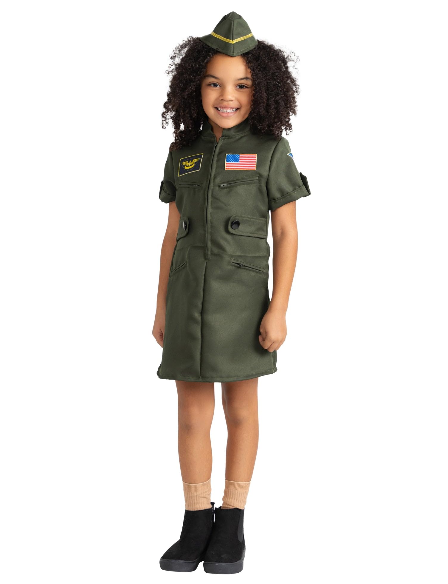 Dress Up America Fighter Pilot Costume for Girls - Air Force Fighter Girls Pilot Costume - Top Gun Pilot Costume for Girls — image 1