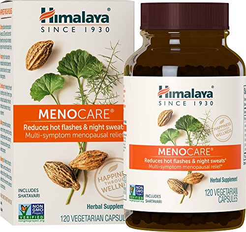 Himalaya MenoCare with Shatavari for Hot Flashes, Night Sweats & Multi-Symptom Menopausal Relief, 800 mg, 120 Capsules, 1 Month Supply