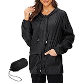 American Trends Women Rain Coats Lightweight Waterproof Outdoor Rain Jacket with Hood Packable Raincoats
