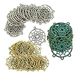 MonkeyJack 60 Pieces Vintage Indian Dream Catcher Charms Pendants Connectors DIY Jewelry Finding Multicolor