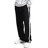 gymha Men's Fleece Lined Straight Leg Sweatpants with Pockets Relaxed Fit Drawstring Elastic Waist for Athletic Casual Lounge