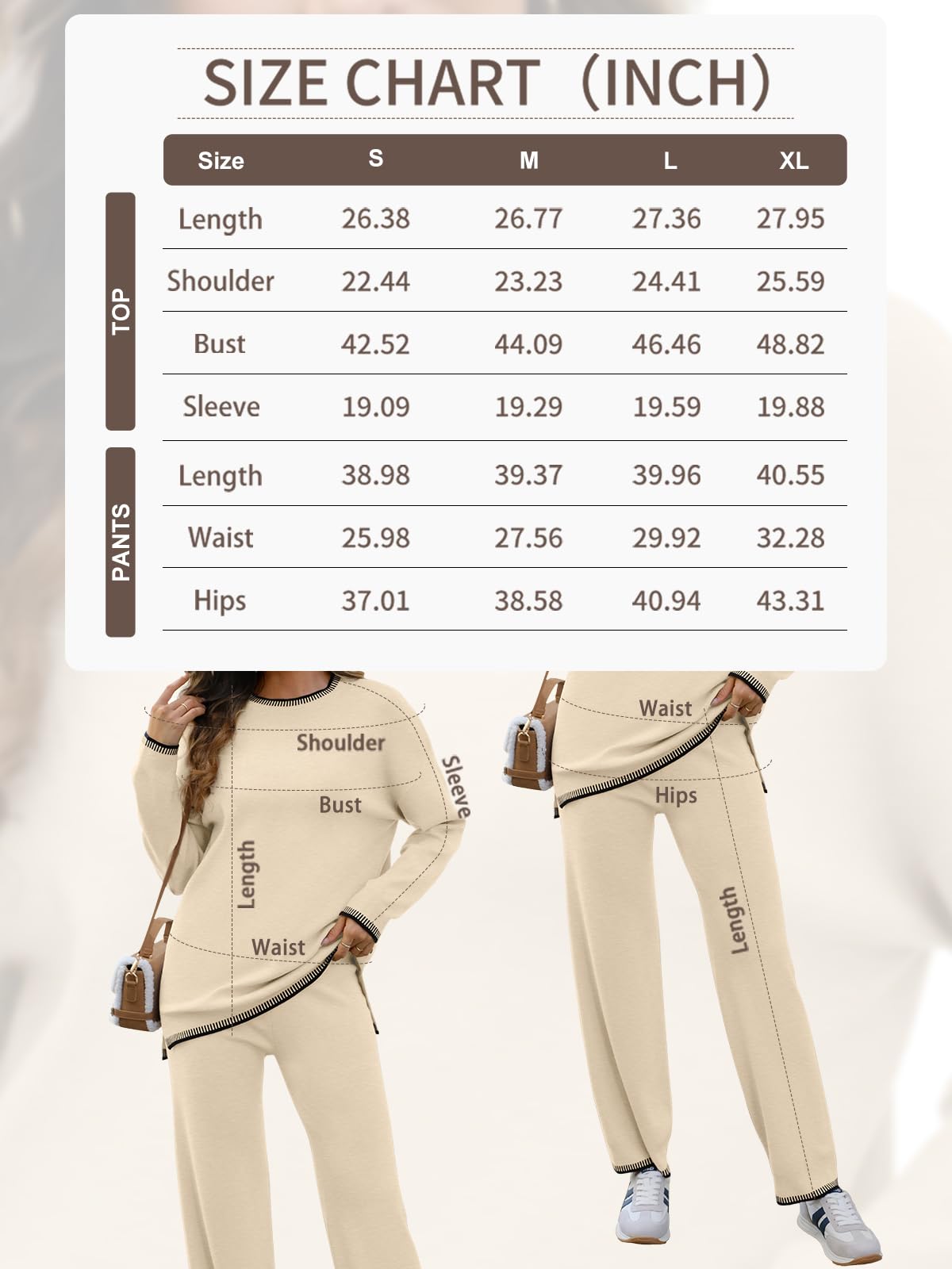 LILLUSORY Lounge Sets Womens 2 Two Piece Matching Sweater Loungewear Set 2024 Fall Winter Two Piece Fall Knit Comfy Clothes Outfits - Image 6