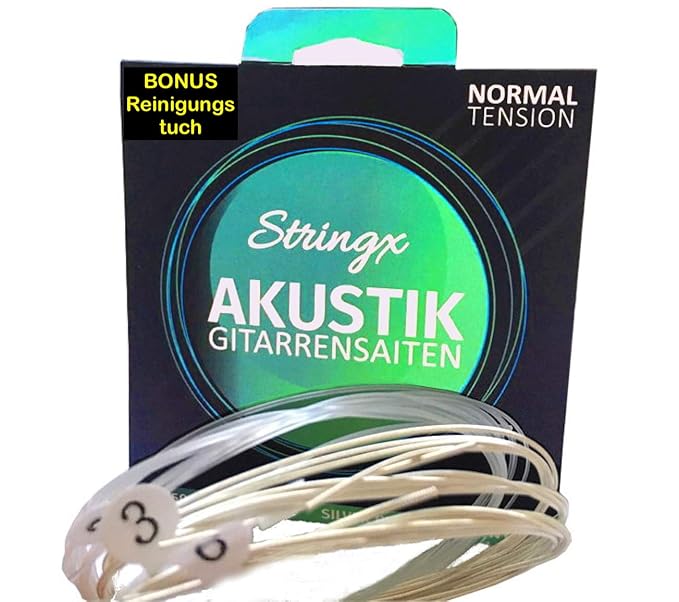 Robuste Gitarrensaiten für Akustik Gitarre: Toller Bonus - Nylon 6 Saiten Set für Konzertgitarre - Klassische Gitarren Saite