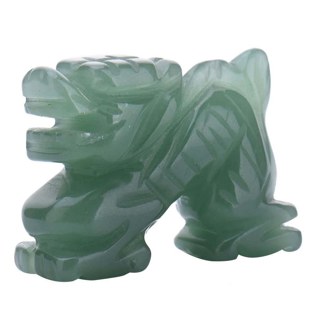 AITELEI 2-Inch Handmade Carved Aventurine Dragon Ornaments Gemstone Statue Figurine Collectible Home Office Decor